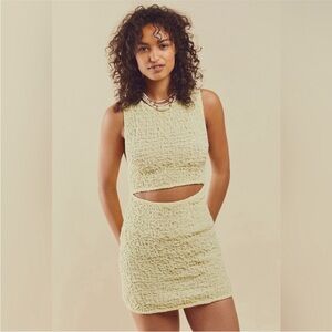 Free People Scarlett Solid Butter Yellow Mini Dress Size Small